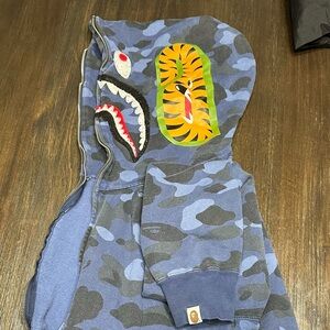 Blue camo Bape zip-up hoodie